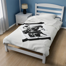 Load image into Gallery viewer, Ninja Koala w/Donut Velveteen Plush Blanket