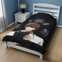 Load image into Gallery viewer, Light & Ryuk Velveteen Plush Blanket