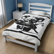 Load image into Gallery viewer, Ninja Koala w/Donut Velveteen Plush Blanket