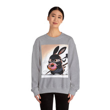 Load image into Gallery viewer, Ninja Bunny w/ Donut Crewneck Sweatshirt