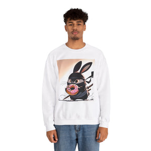 Ninja Bunny w/ Donut Crewneck Sweatshirt