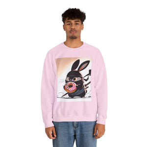 Ninja Bunny w/ Donut Crewneck Sweatshirt