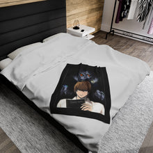 Load image into Gallery viewer, Light &amp; Ryuk Velveteen Plush Blanket
