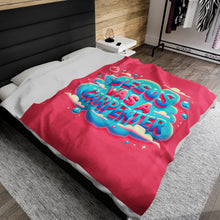 Load image into Gallery viewer, Jesus Was A Carpenter Velveteen Plush Blanket
