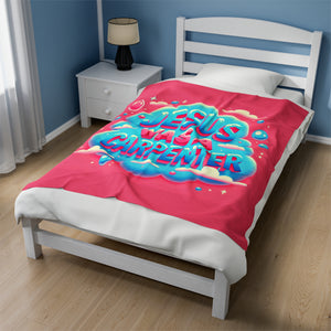 Jesus Was A Carpenter Velveteen Plush Blanket