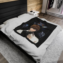 Load image into Gallery viewer, Light &amp; Ryuk Velveteen Plush Blanket
