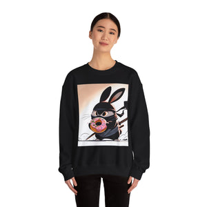 Ninja Bunny w/ Donut Crewneck Sweatshirt