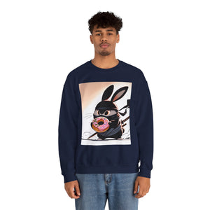 Ninja Bunny w/ Donut Crewneck Sweatshirt