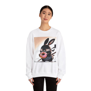 Ninja Bunny w/ Donut Crewneck Sweatshirt