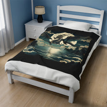 Load image into Gallery viewer, Moonlight Dragon Velveteen Plush Blanket
