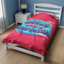 Load image into Gallery viewer, Jesus Was A Carpenter Velveteen Plush Blanket
