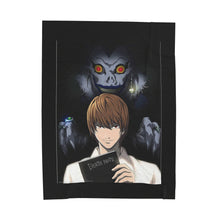 Load image into Gallery viewer, Light &amp; Ryuk Velveteen Plush Blanket
