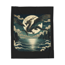 Load image into Gallery viewer, Moonlight Dragon Velveteen Plush Blanket
