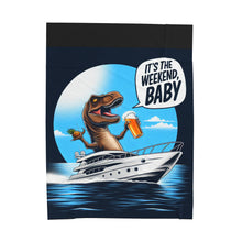 Load image into Gallery viewer, Drunken T-Rex Velveteen Plush Blanket
