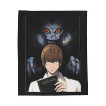 Load image into Gallery viewer, Light &amp; Ryuk Velveteen Plush Blanket
