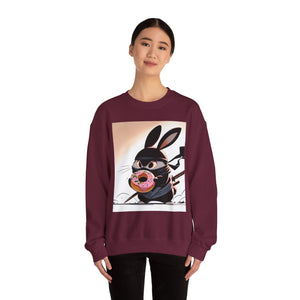 Ninja Bunny w/ Donut Crewneck Sweatshirt