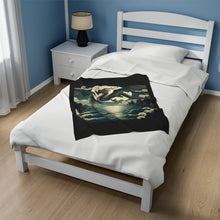 Load image into Gallery viewer, Moonlight Dragon Velveteen Plush Blanket
