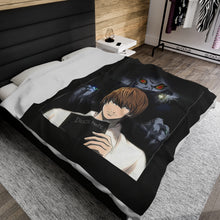 Load image into Gallery viewer, Light &amp; Ryuk Velveteen Plush Blanket
